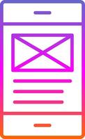e-mail lijn helling icoon ontwerp vector