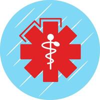 caduceus vlak cirkel icoon ontwerp vector