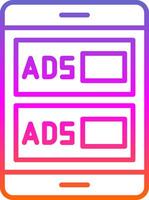 advertenties campagne lijn helling icoon ontwerp vector