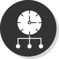 tijd optimalisatie glyph schaduw cirkel icoon ontwerp vector