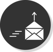 mail glyph schaduw cirkel icoon ontwerp vector