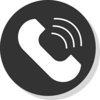 telefoon glyph schaduw cirkel icoon ontwerp vector