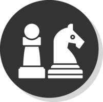 schaak glyph schaduw cirkel icoon ontwerp vector