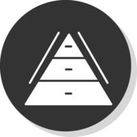 piramide tabel glyph schaduw cirkel icoon ontwerp vector