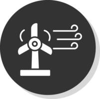 wind energie glyph schaduw cirkel icoon ontwerp vector