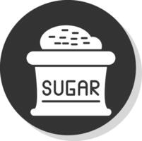 suiker glyph schaduw cirkel icoon ontwerp vector