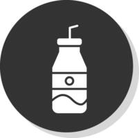 Frisdrank fles glyph schaduw cirkel icoon ontwerp vector