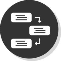 afhankelijkheden glyph schaduw cirkel icoon ontwerp vector