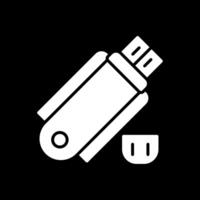 pendrive glyph omgekeerd icoon ontwerp vector