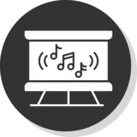 muziek- klasse glyph schaduw cirkel icoon ontwerp vector