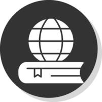 globaal onderwijs glyph schaduw cirkel icoon ontwerp vector