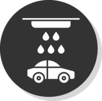 auto wassen glyph schaduw cirkel icoon ontwerp vector