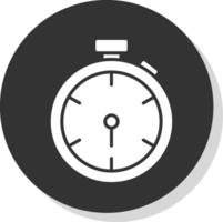 stopwatch glyph schaduw cirkel icoon ontwerp vector
