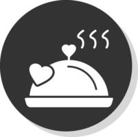 voedsel dienblad glyph schaduw cirkel icoon ontwerp vector