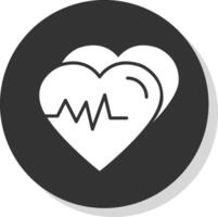 hart glyph schaduw cirkel icoon ontwerp vector