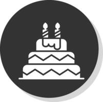 verjaardag taart glyph schaduw cirkel icoon ontwerp vector