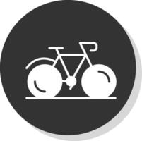 fiets glyph schaduw cirkel icoon ontwerp vector