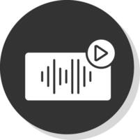 audio glyph schaduw cirkel icoon ontwerp vector