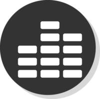 muziek- bars glyph schaduw cirkel icoon ontwerp vector