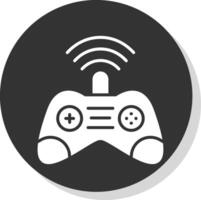 gamer glyph schaduw cirkel icoon ontwerp vector