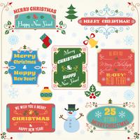 Kerst labels gekleurde set vector