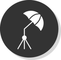 paraplu glyph schaduw cirkel icoon ontwerp vector