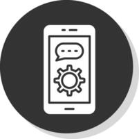 mobiel telefoon glyph schaduw cirkel icoon ontwerp vector