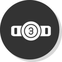riem glyph schaduw cirkel icoon ontwerp vector