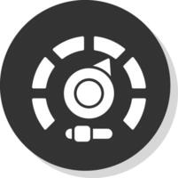 peilen glyph schaduw cirkel icoon ontwerp vector