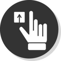 hand- kraan glyph schaduw cirkel icoon ontwerp vector