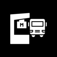 metro station glyph omgekeerd icoon ontwerp vector