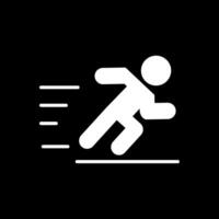 jogging glyph omgekeerd icoon ontwerp vector