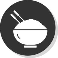 Chinese voedsel glyph schaduw cirkel icoon ontwerp vector