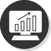 analytics glyph schaduw cirkel icoon ontwerp vector