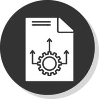 workflow glyph schaduw cirkel icoon ontwerp vector