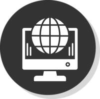 wereldwijd glyph schaduw cirkel icoon ontwerp vector