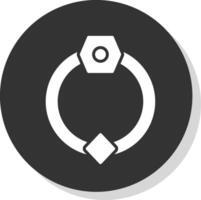 deur klopper glyph schaduw cirkel icoon ontwerp vector