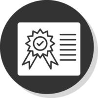 certificaat glyph schaduw cirkel icoon ontwerp vector