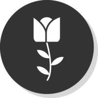 bloem glyph schaduw cirkel icoon ontwerp vector