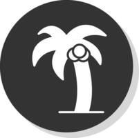 palm boom glyph schaduw cirkel icoon ontwerp vector