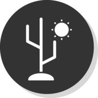 cactus glyph schaduw cirkel icoon ontwerp vector