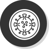 virus glyph schaduw cirkel icoon ontwerp vector
