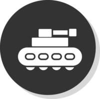 tank glyph schaduw cirkel icoon ontwerp vector