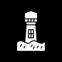 vuurtoren glyph omgekeerd icoon ontwerp vector