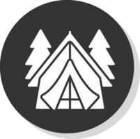 tent glyph schaduw cirkel icoon ontwerp vector