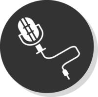 microfoon glyph schaduw cirkel icoon ontwerp vector