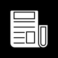 krant- glyph omgekeerd icoon ontwerp vector