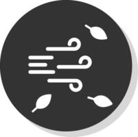 wind glyph schaduw cirkel icoon ontwerp vector