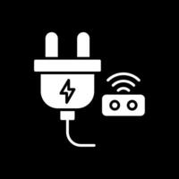 slim plug glyph omgekeerd icoon ontwerp vector