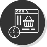 boodschappen doen tijd glyph ten gevolge cirkel icoon ontwerp vector